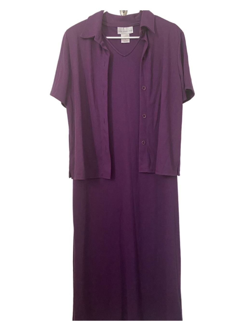 Susan Graver Purple Casual Two Piece Dress Set